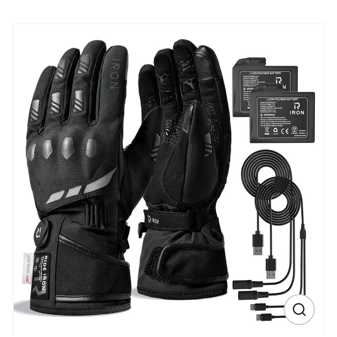 【完売品】RIDEIRON 冬用防水スマート電熱 バイク用グローブ Mサイズ