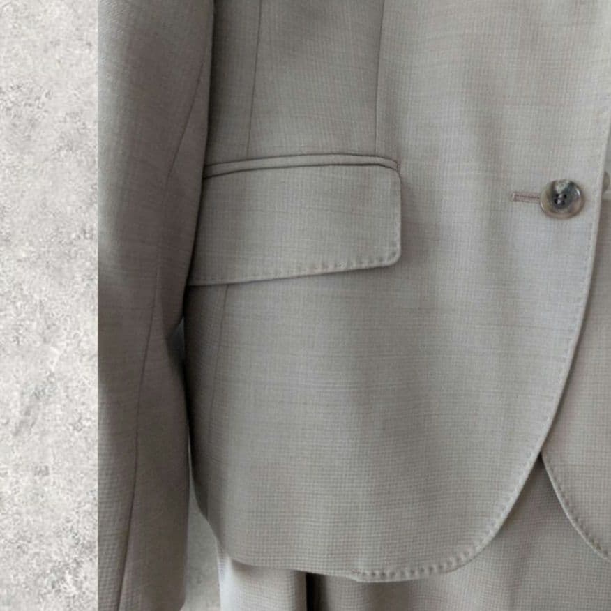 【新品】ニューヨーカー 大きめサイズ スカートスーツ ウール シルク素材