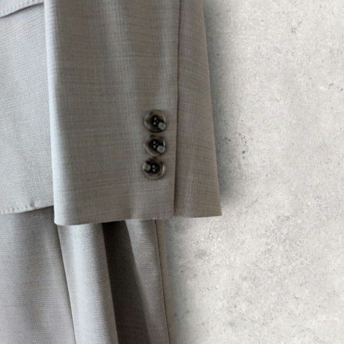 【新品】ニューヨーカー 大きめサイズ スカートスーツ ウール シルク素材