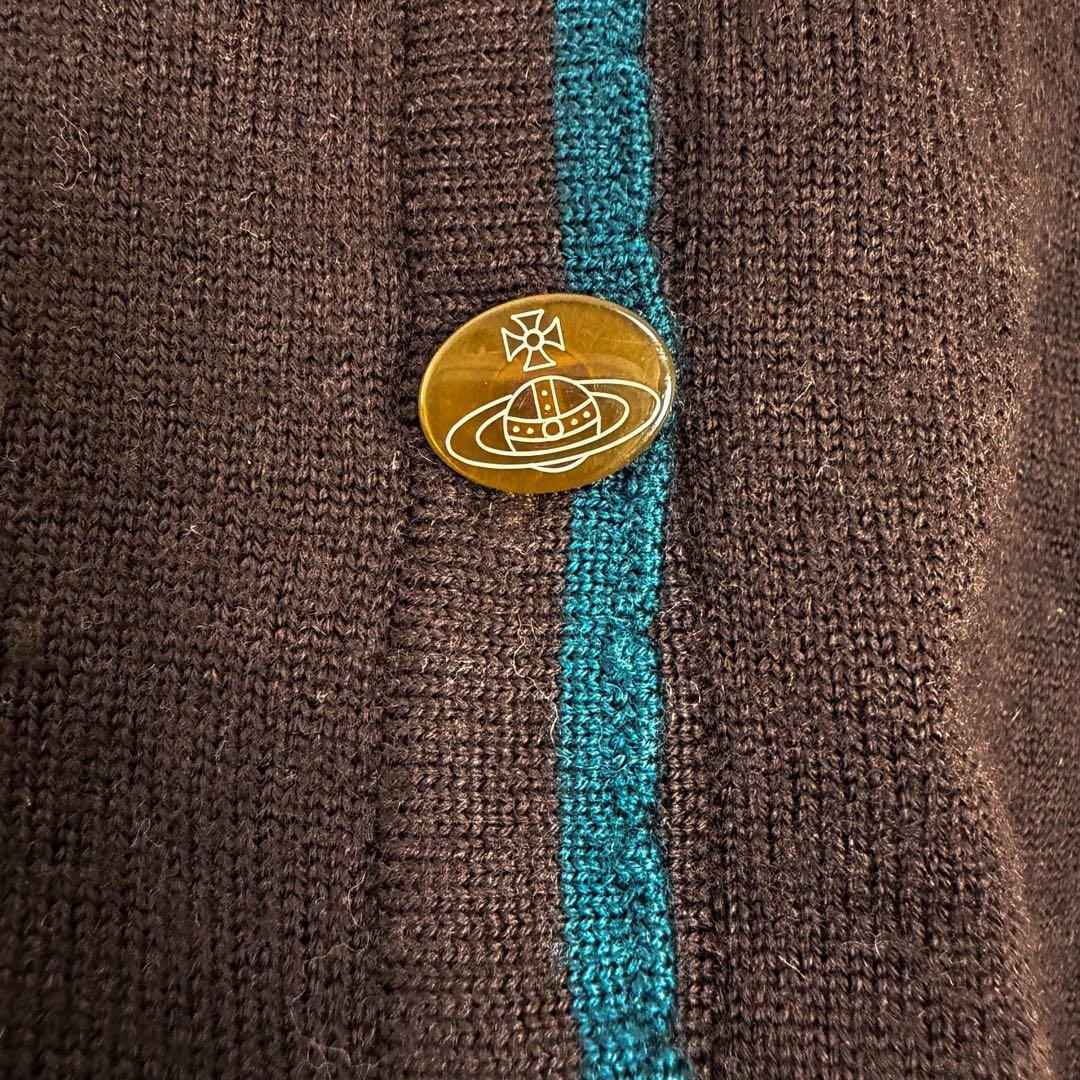 ヴィヴィアンウエストウッド　カーディガン　総オーブボタン　バイカラー