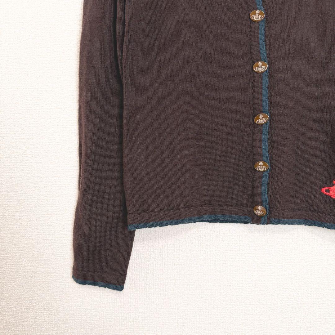 ヴィヴィアンウエストウッド　カーディガン　総オーブボタン　バイカラー