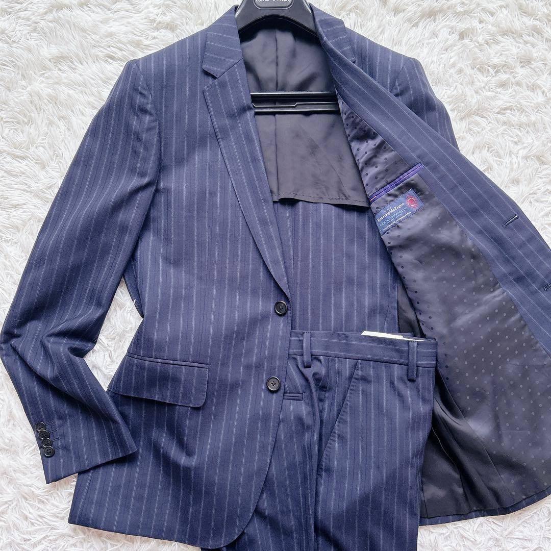 美品 ポールスミス 現行 ゼニア スーツ セットアップ ストライプ L メンズ