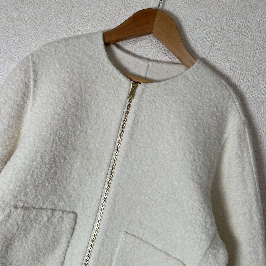 定価10万 ANAYI 24AW アルパカリバーパフブルゾン オフホワイト 36