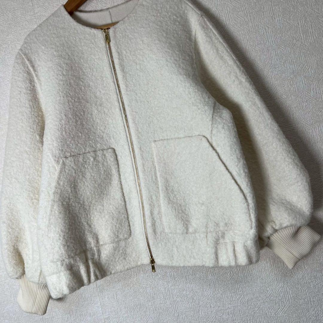 定価10万 ANAYI 24AW アルパカリバーパフブルゾン オフホワイト 36