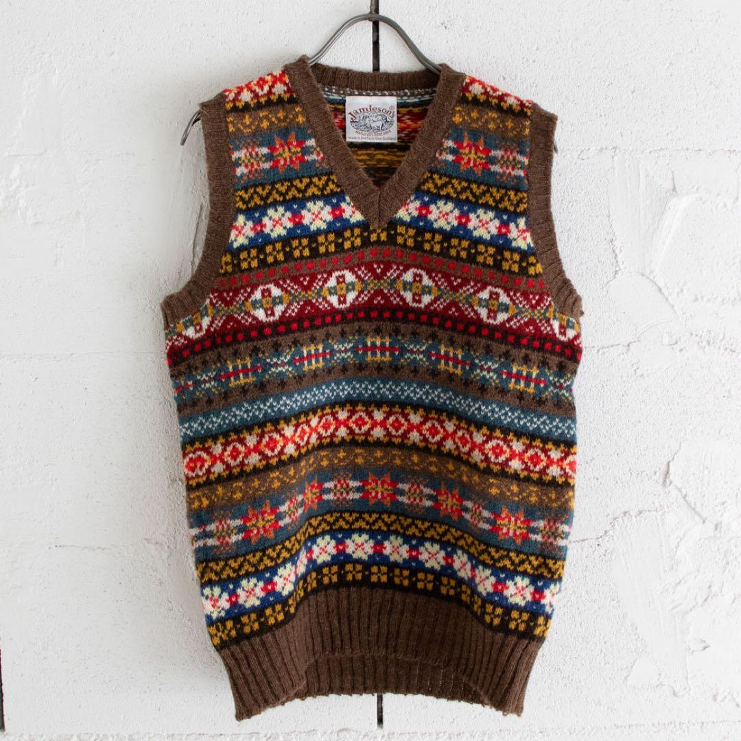Jamieson's フェアアイル柄ベスト　スコットランド製