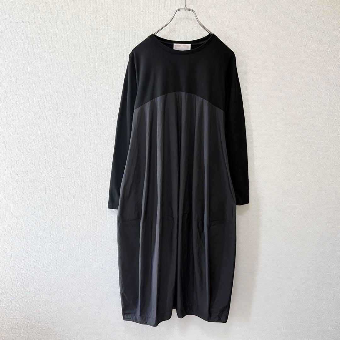 ✨サイズ1✨約2万円　ビアズリー　マルワンピース　ブラック　コクーン　ドッキング