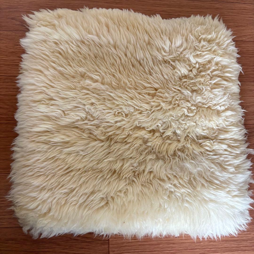 ムートン　羊毛　座布団　クッション　ファーラグ3枚セット