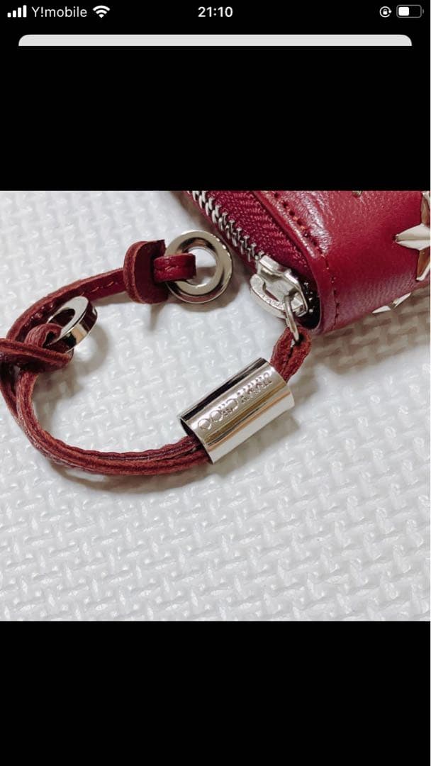 未使用JIMMY CHOOレザーラウンドジップ長財布　バーガンディー　カード付き