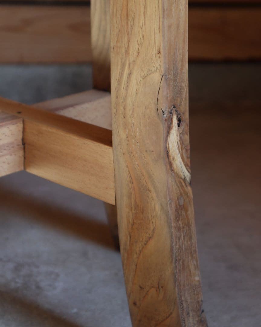 お値下げ中　古い栗材のスツール　古道具 古家具 アンティーク カフェ 丸椅子