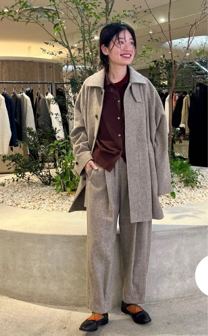 タグ付き未使用品　かぐれ　ウォッシャブルウールプルオーバー　BROWN