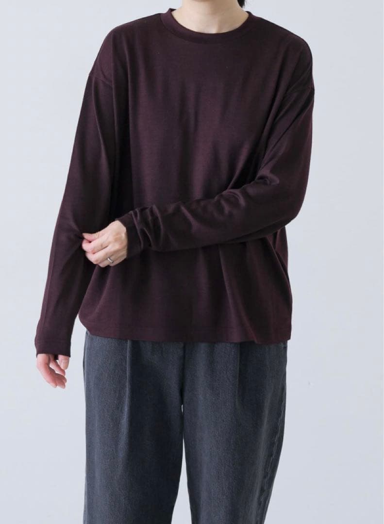 タグ付き未使用品　かぐれ　ウォッシャブルウールプルオーバー　BROWN