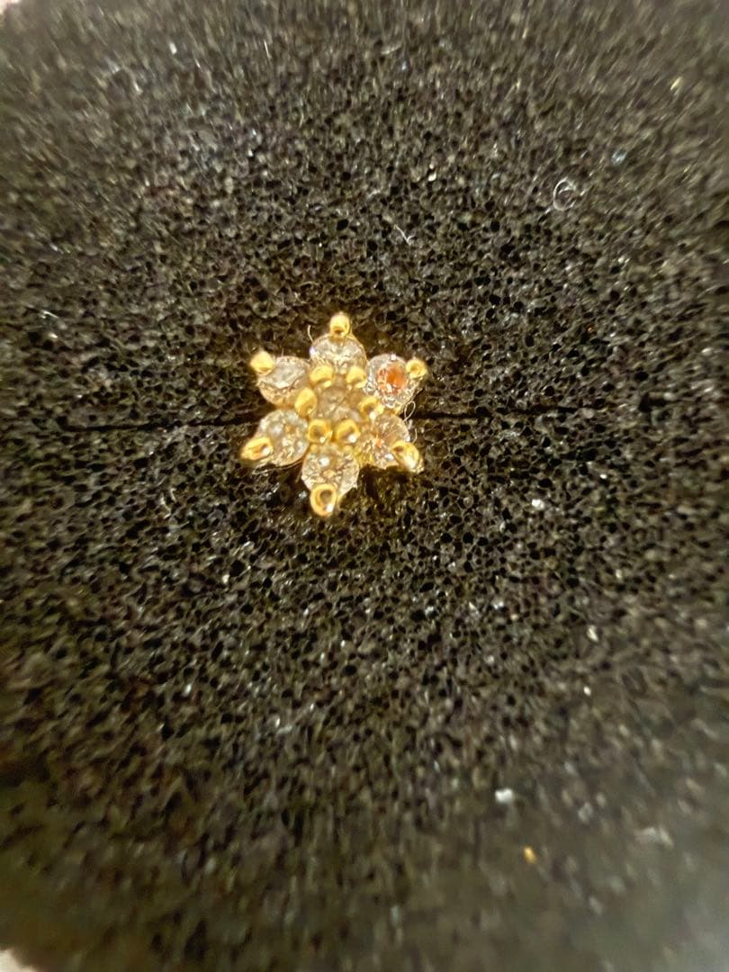 PICOLLET K18YG/PT ダイヤモンドフラワーピアス