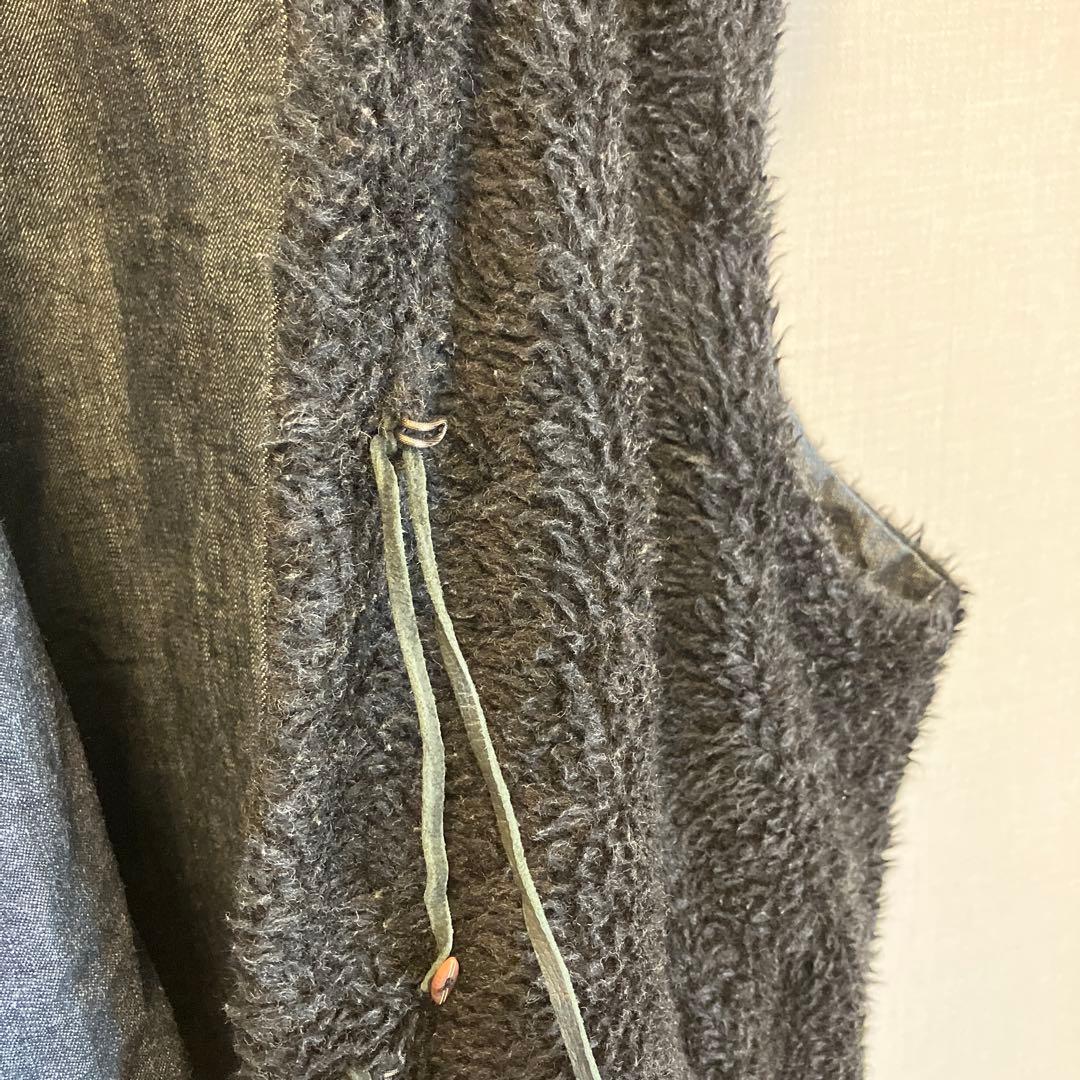 R by 45rpm リバーシブルベスト　ボア　デニム　インディゴ　サイズ3