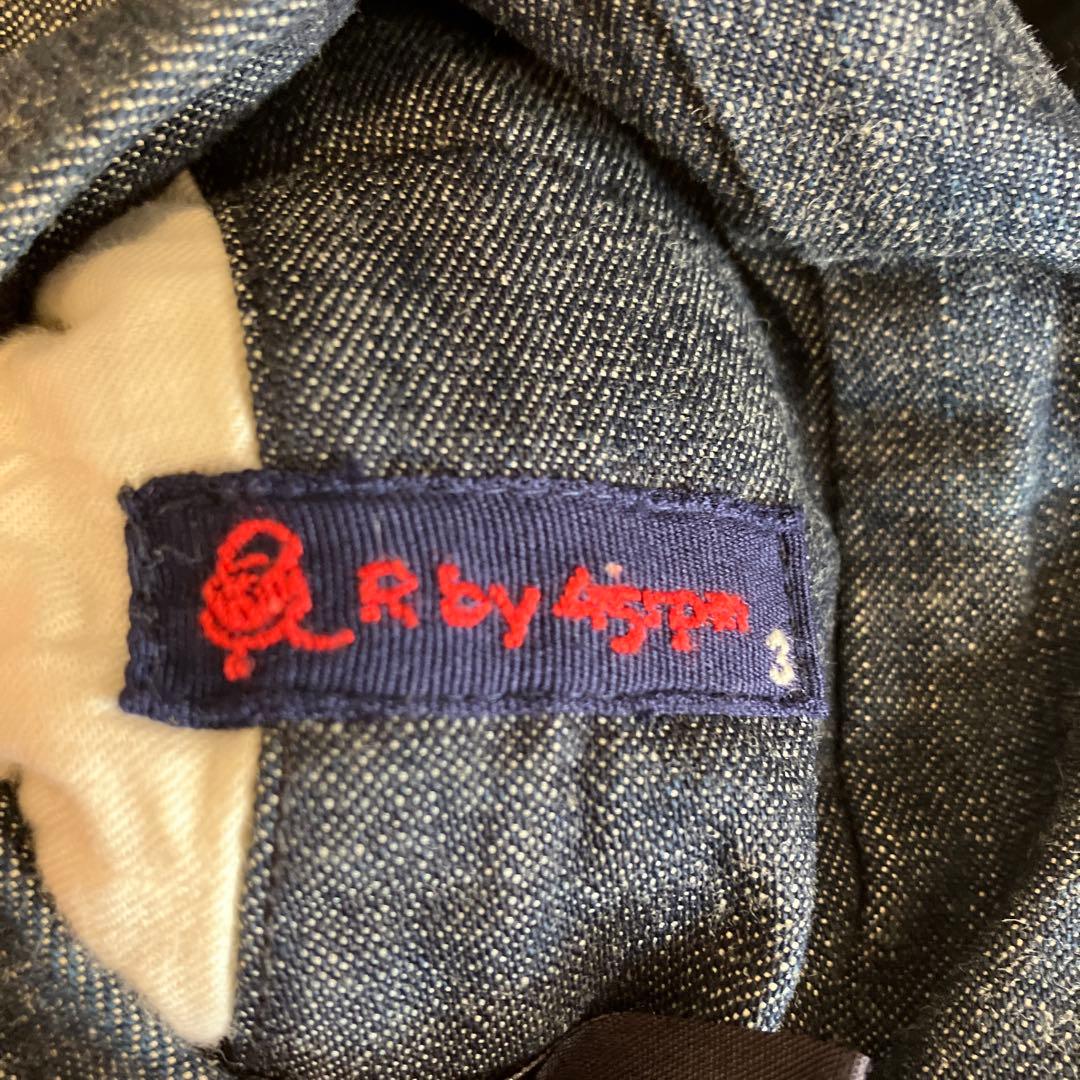 R by 45rpm リバーシブルベスト　ボア　デニム　インディゴ　サイズ3