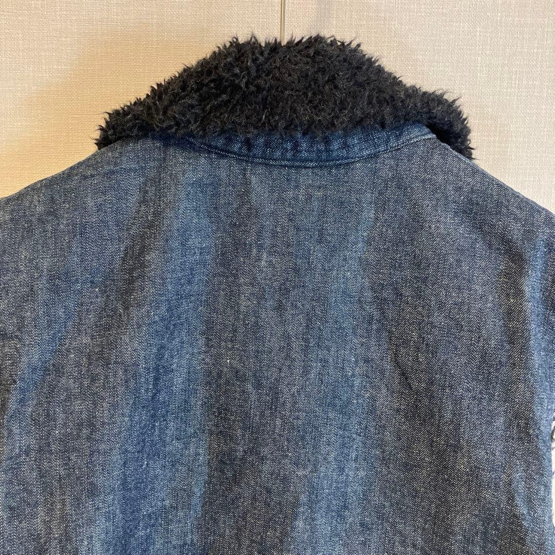 R by 45rpm リバーシブルベスト　ボア　デニム　インディゴ　サイズ3