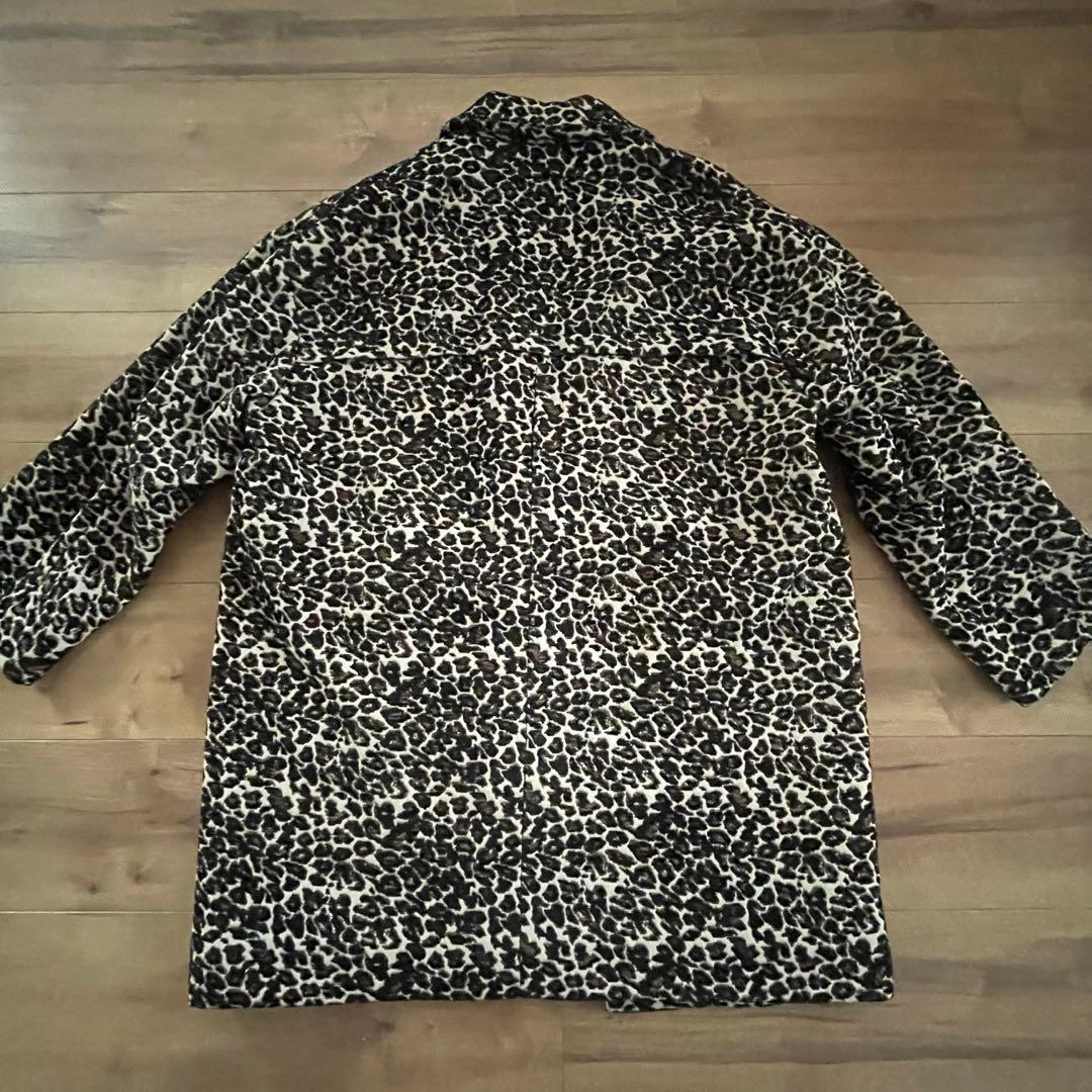 スローブイエナ　レオパードコート　豹柄　キルティング　ジャガード