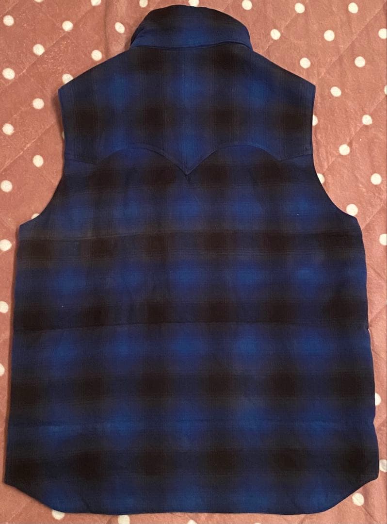 slapshot オンブレチェック 中綿ベスト 日本製 スナップボタン