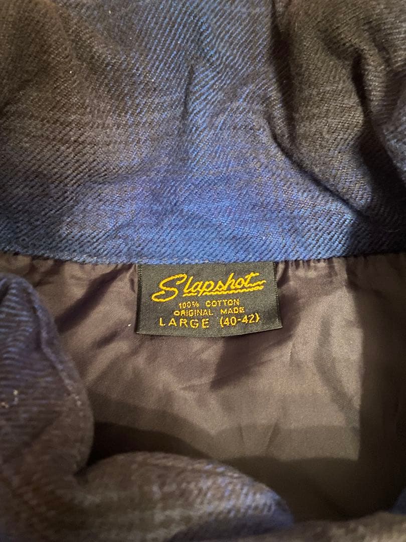 slapshot オンブレチェック 中綿ベスト 日本製 スナップボタン