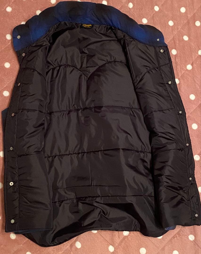 slapshot オンブレチェック 中綿ベスト 日本製 スナップボタン