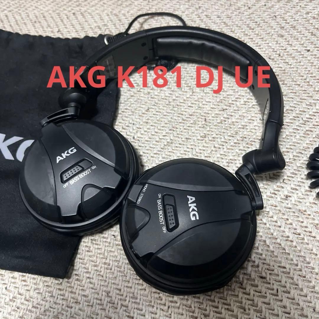 AKG K181 DJ UE BASS BOOST ヘッドホン 収納袋付き
