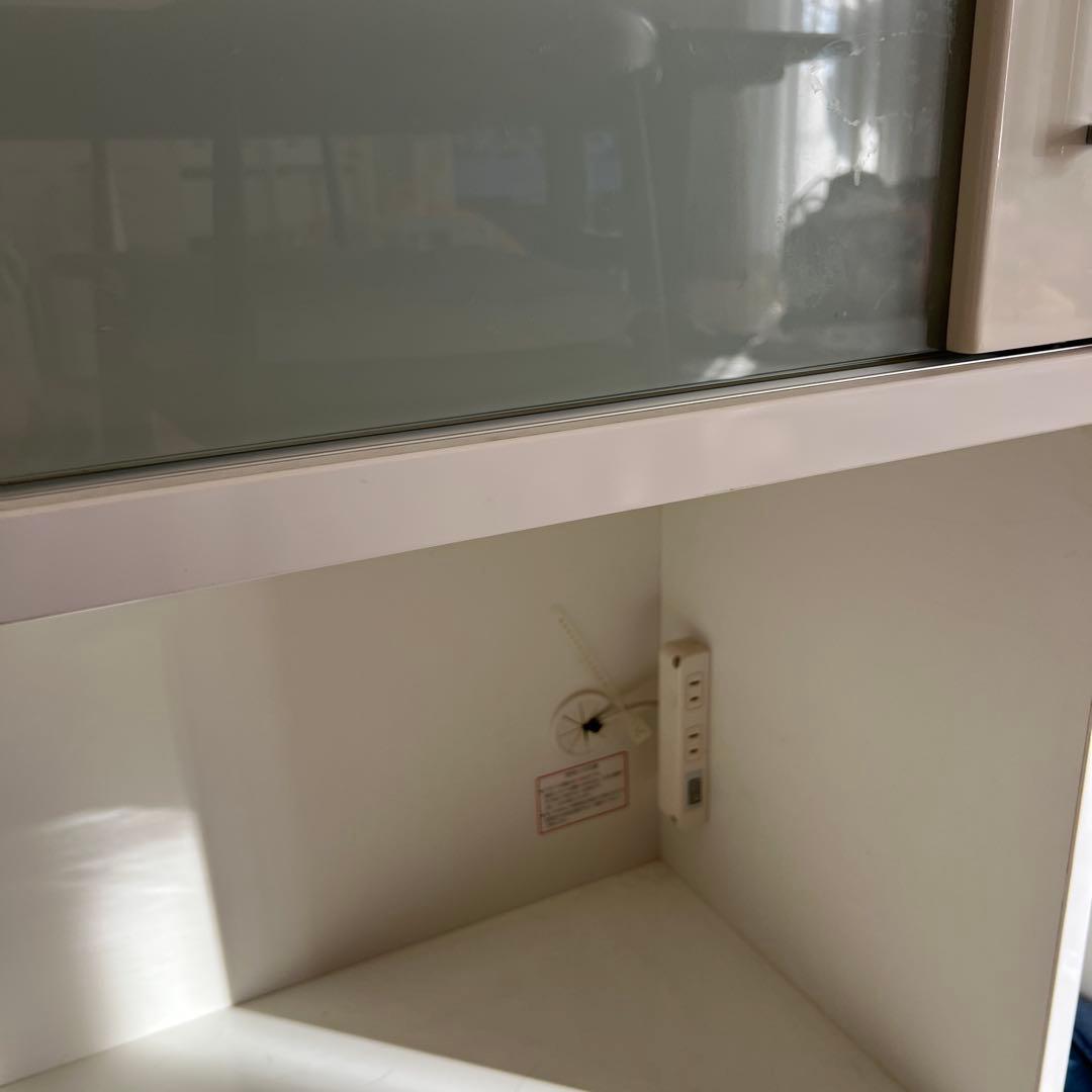 ホワイト 木製 食器棚 オープンシェルフ　カップボード　キッチンボード