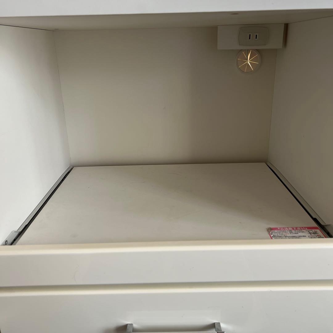 ホワイト 木製 食器棚 オープンシェルフ　カップボード　キッチンボード