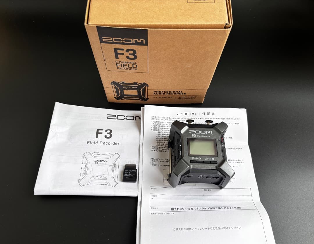 ZOOM ズーム フィールドレコーダー F3 + Bluetooth BTA-1
