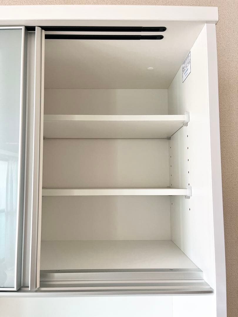 【美品】ニトリ 食器棚 レジューム 幅90 キッチンボード ホワイト