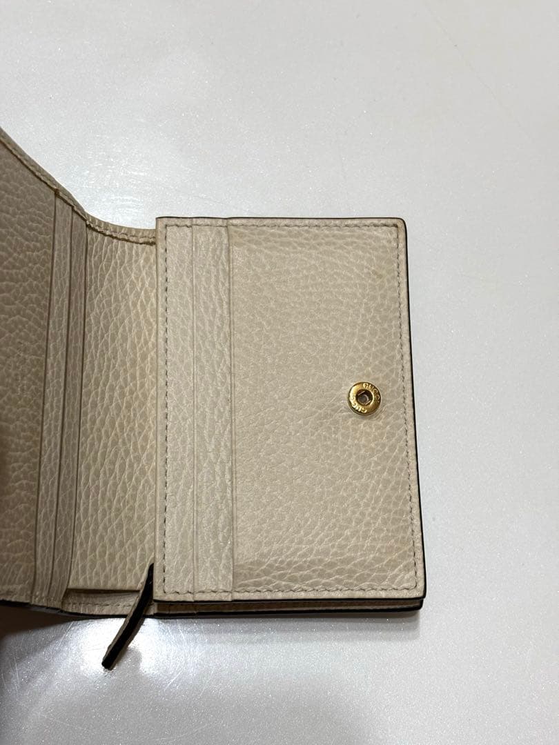 ダブルGベージュ＆エボニー GGスプリーム キャンバスGUCCI 2つ折り財布