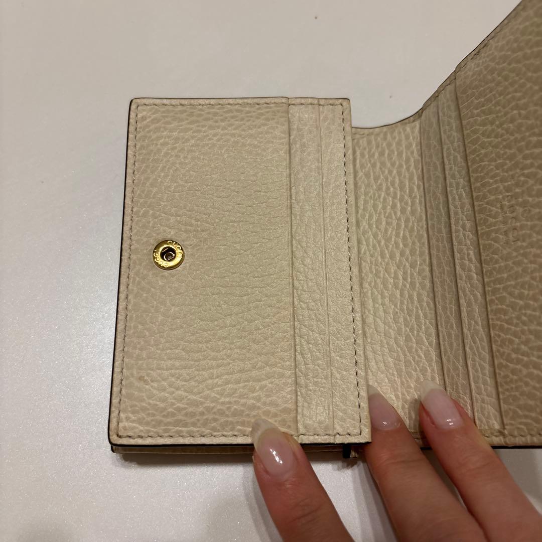 ダブルGベージュ＆エボニー GGスプリーム キャンバスGUCCI 2つ折り財布