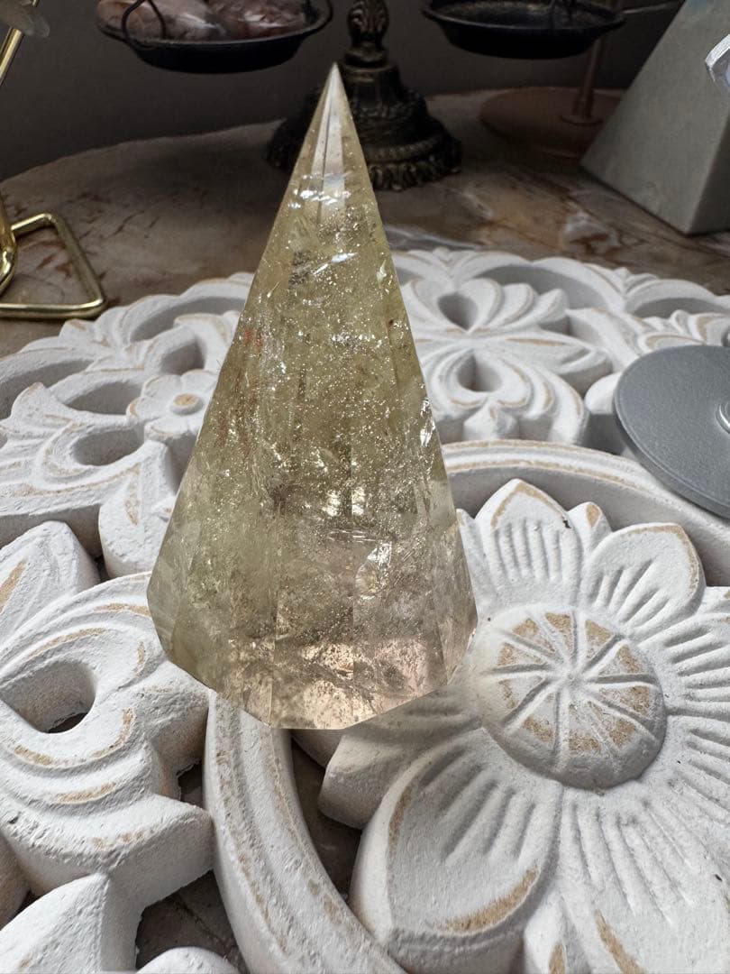 【高品質】ブラジル産 非加熱シトリン ファセットカット（ライモナイト・虹入り）