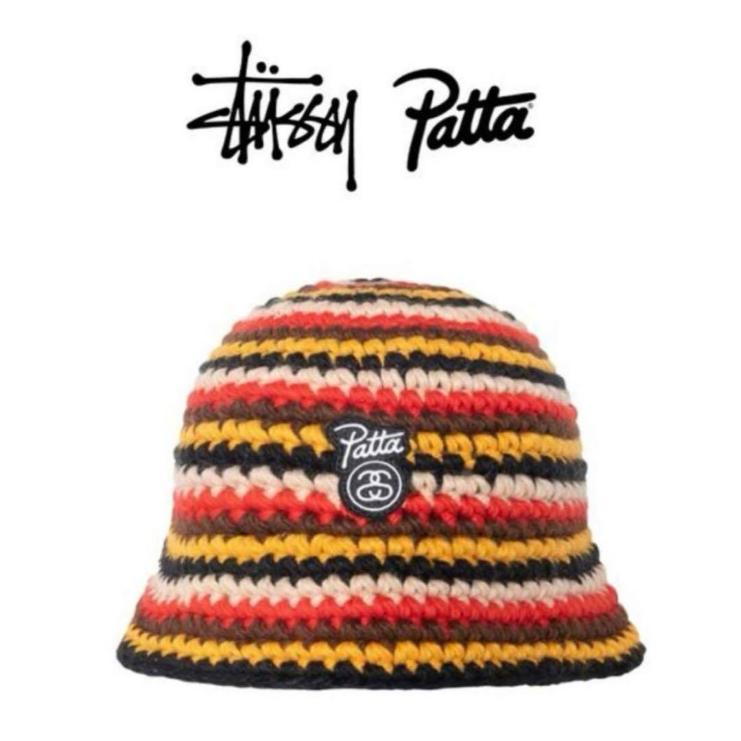 stussy patta striped knit bucket hat ハット