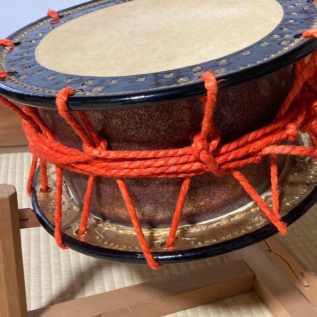 締太鼓 和太鼓 和楽器 バチ スタンド付き 伝統芸能