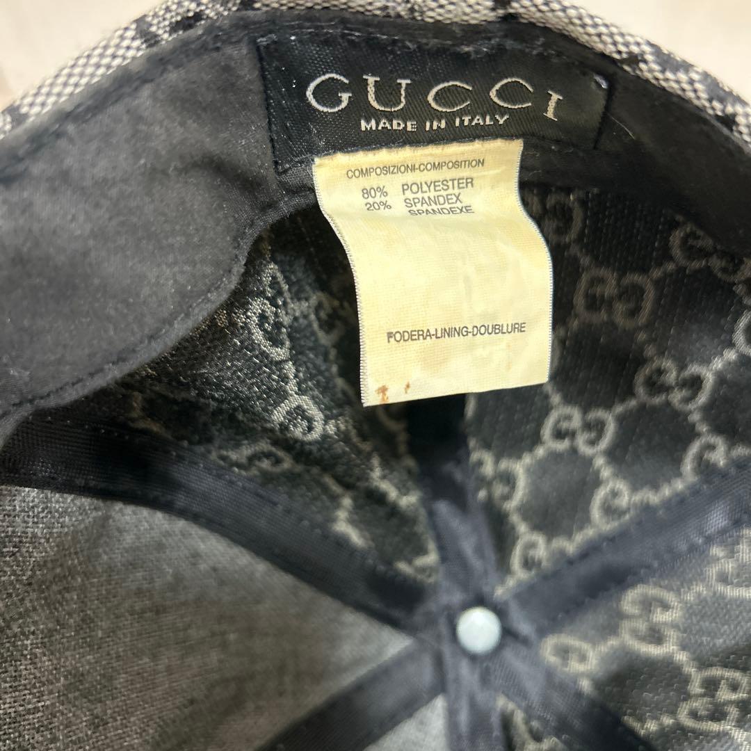 GUCCI GGパターン キャップ グレー/ブラック