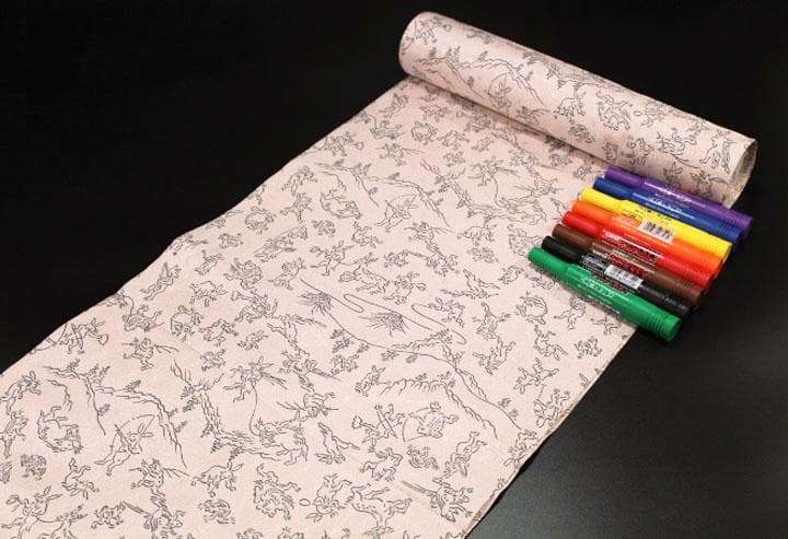 最後１本鳥獣戯画　NO1 　市田ひろみ　化繊　ポリエステル　洗える　長襦袢　反物