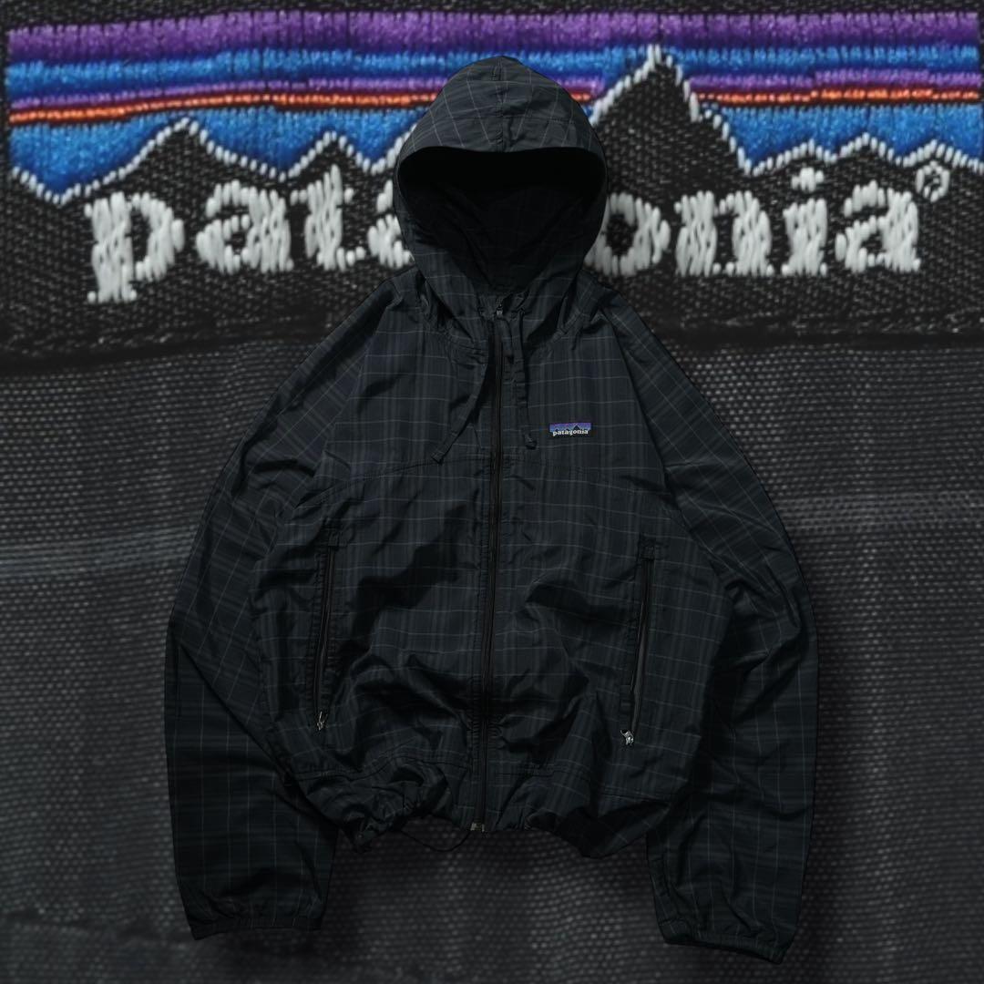 y2k Patagonia チェック柄 フードナイロンジャケット テック系