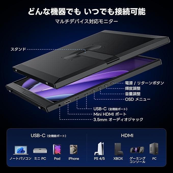 【新品未使用】splay モバイルモニター 16インチ 自立型