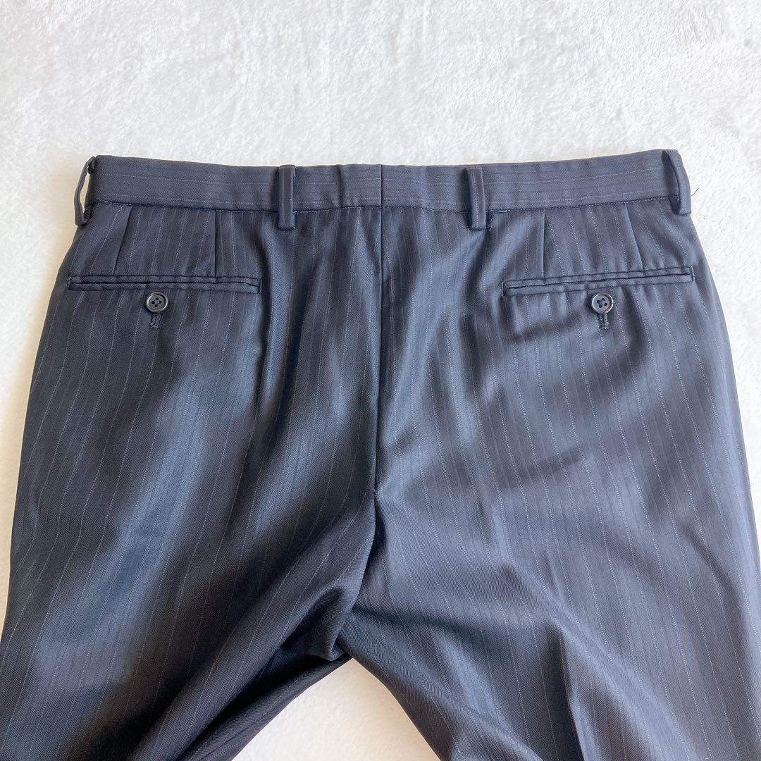 高級 ポールスミス ロロピアーナ ストライプ 黒 セットアップ 裏地 ドット M