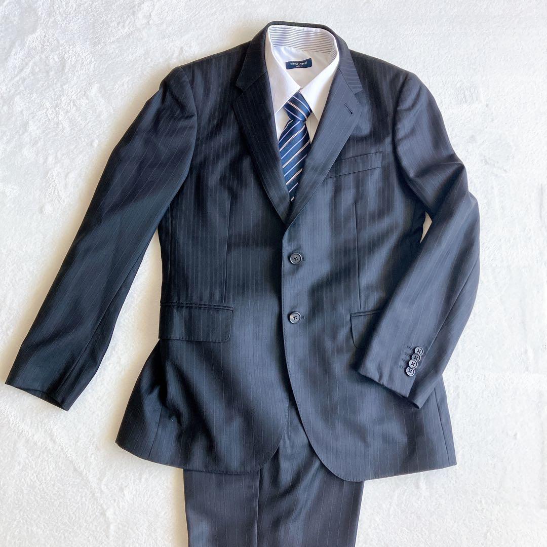 高級 ポールスミス ロロピアーナ ストライプ 黒 セットアップ 裏地 ドット M