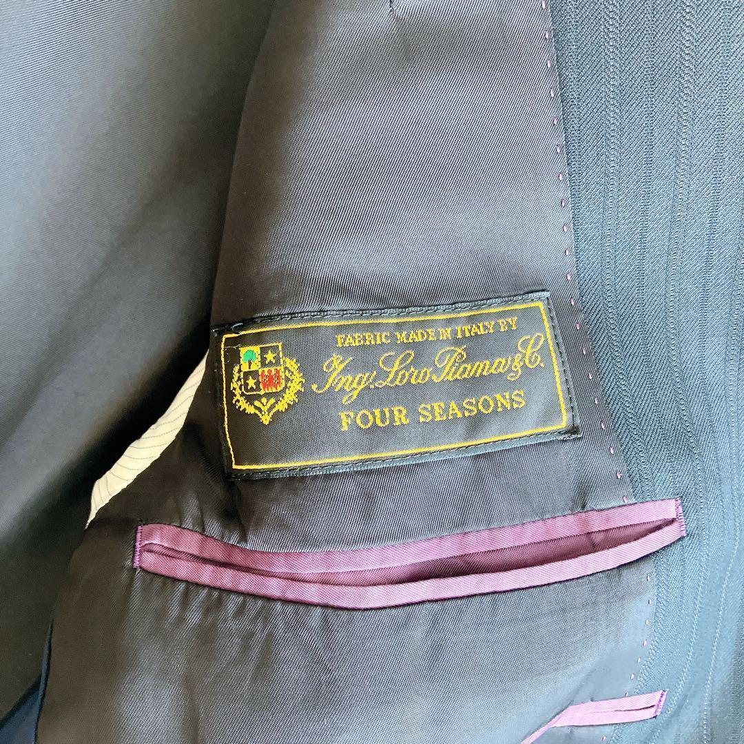 高級 ポールスミス ロロピアーナ ストライプ 黒 セットアップ 裏地 ドット M