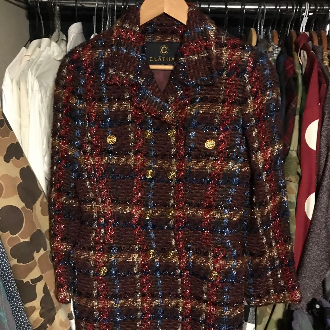 clathas ツイードジャケット　テーラードジャケット 金ボタン