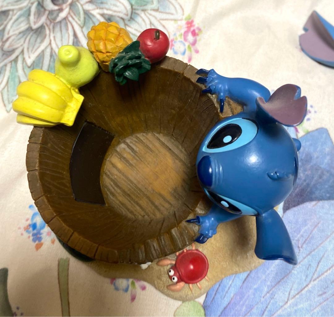 スティッチ アヒル 置物 小物入れ ケース フィギュア ディズニーストア 果物