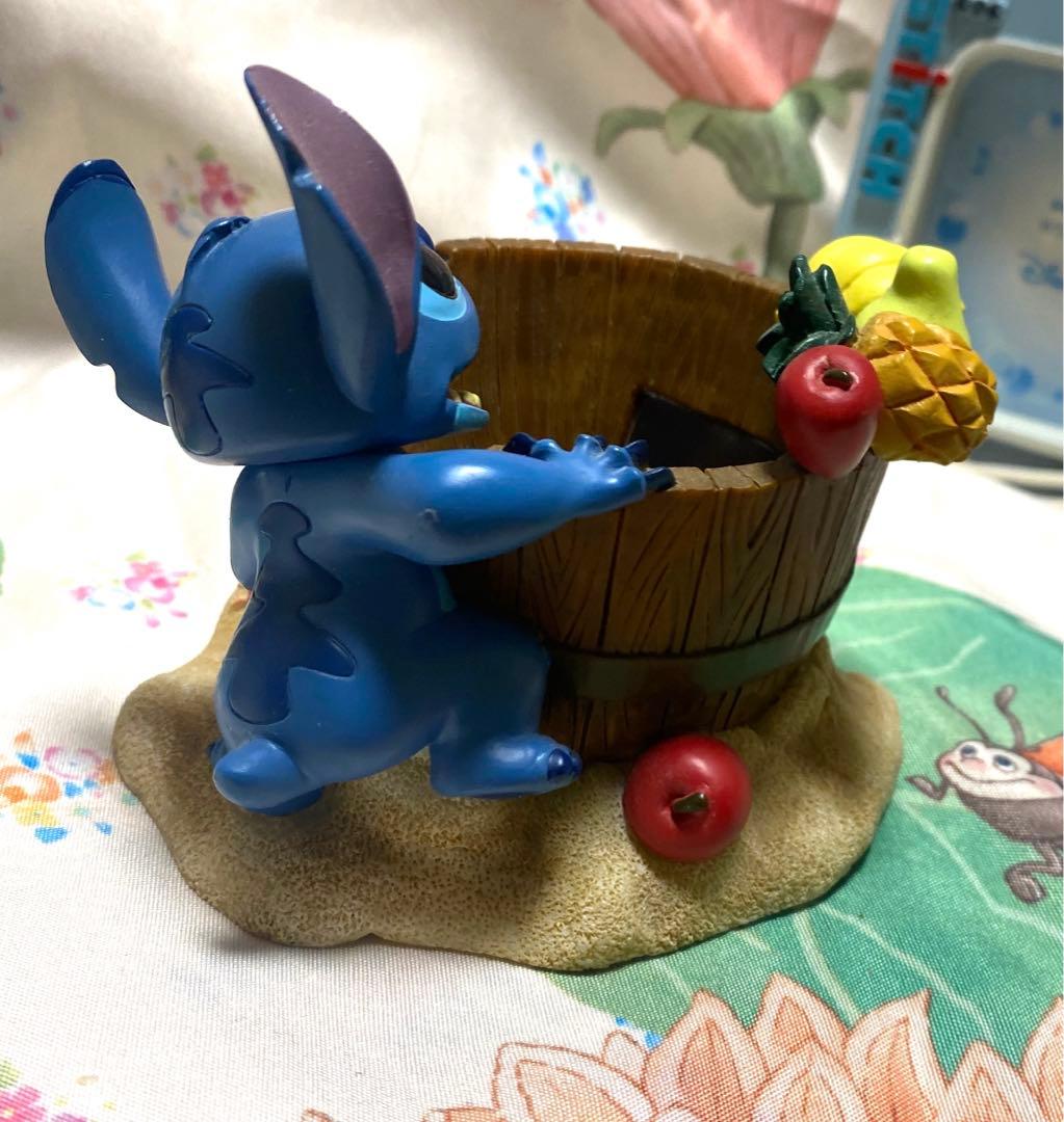 スティッチ アヒル 置物 小物入れ ケース フィギュア ディズニーストア 果物