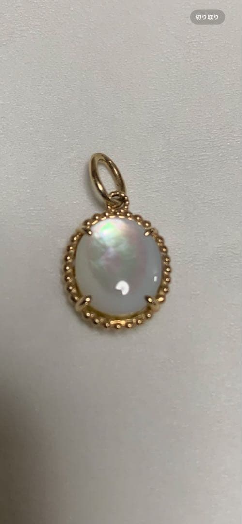 agete　k10/レモンクォーツ×シェルチャーム