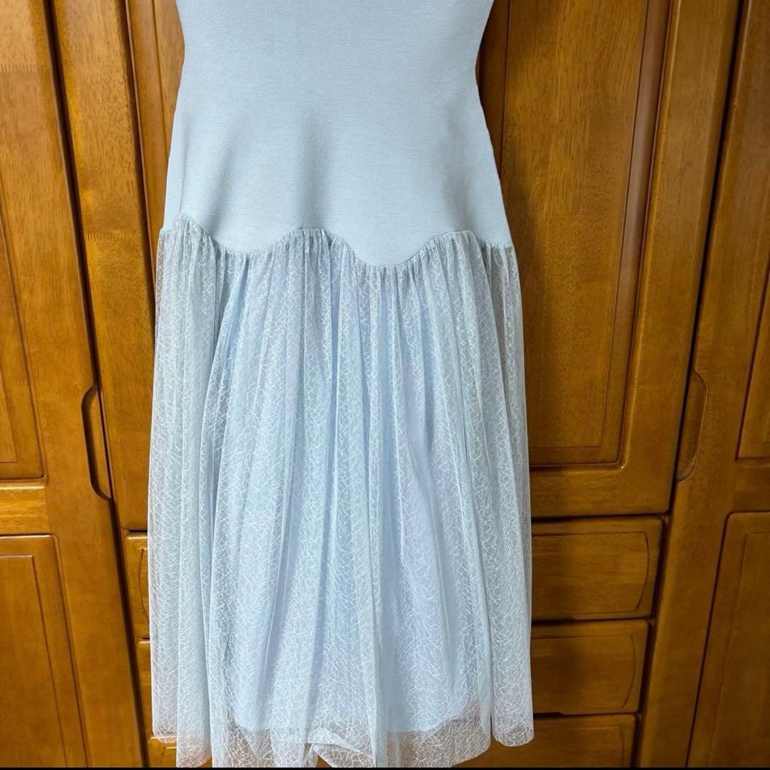 【新品未使用】CELFORD スカラップ切替ドッキングニットワンピ－ス36