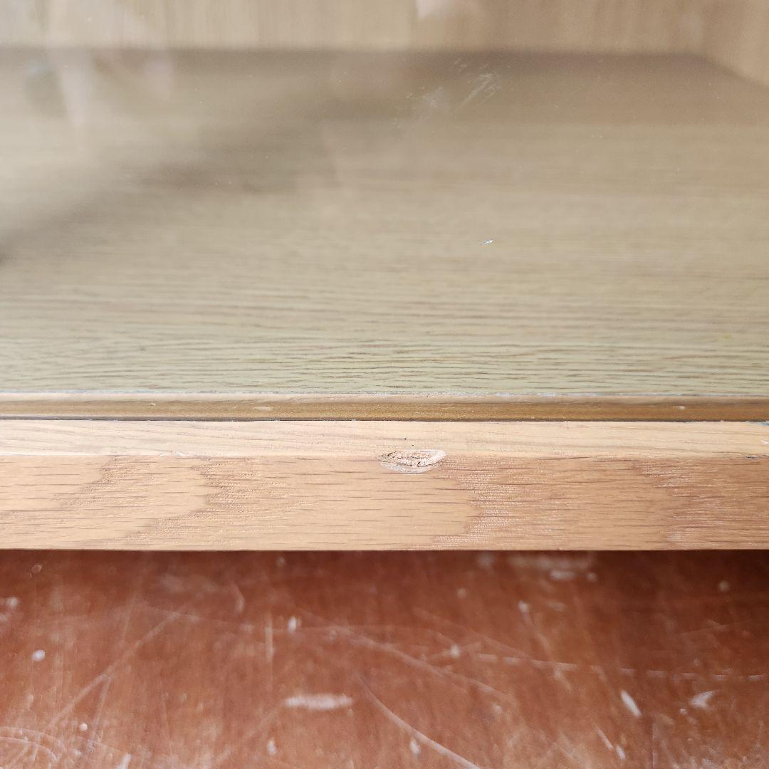 廃盤　無印良品　脚付き　オーク材　キャビネット　ガラス扉　観音開き