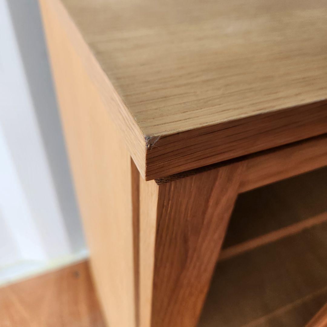 廃盤　無印良品　脚付き　オーク材　キャビネット　ガラス扉　観音開き