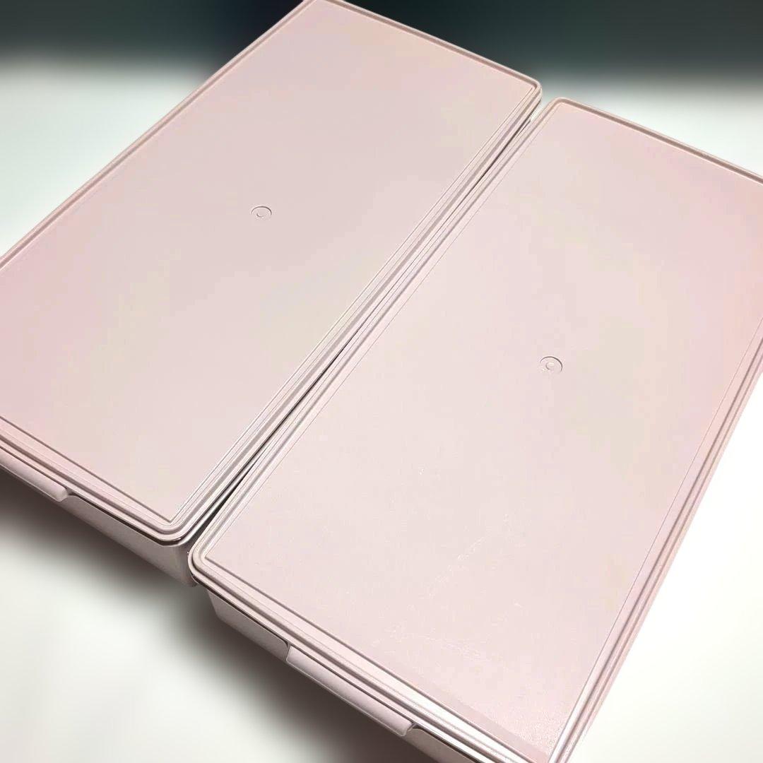 タッパーウェア　ピンク　ロングスーパーケース　2個