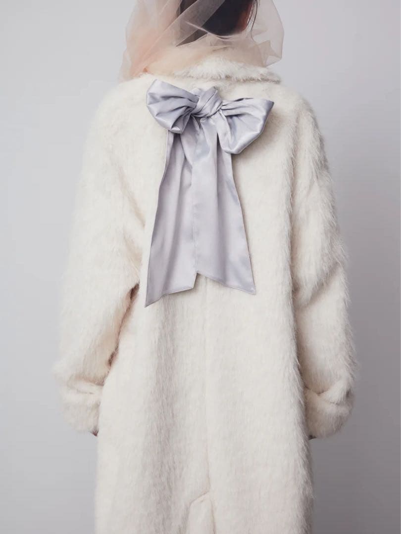 ジャケット・アウター pameo pose SHAGGY WITH RIBBON COAT