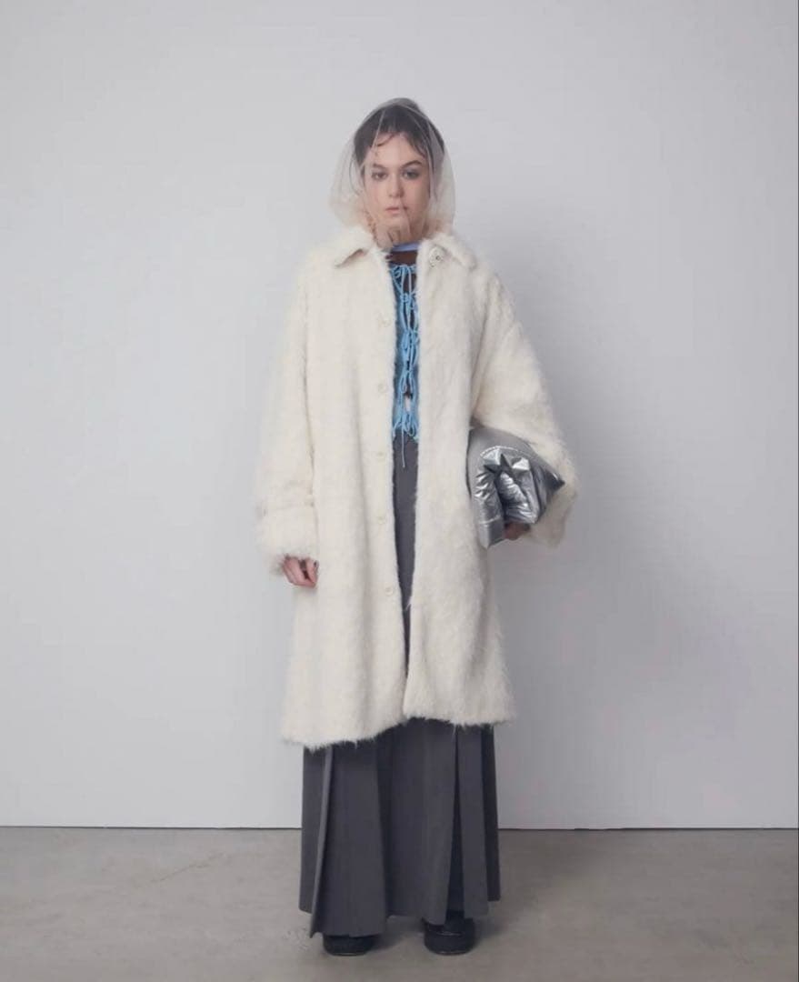 ジャケット・アウター pameo pose SHAGGY WITH RIBBON COAT